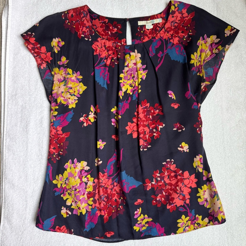 Boden Floral Blouse - jewel tones